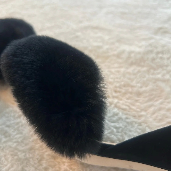 Antonio Melani Sz 8.5 Kayleigh Black Women Stiletto Fluffy Rabbit Fur Heels NWT - Picture 7 of 16